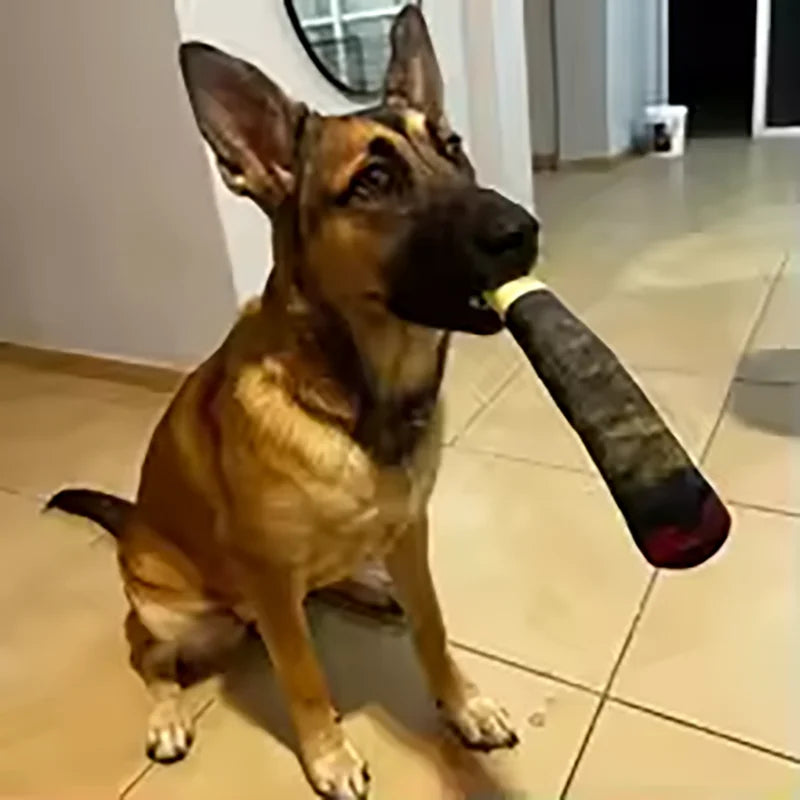 Funny Interactive Dog Toys Cigar Design Plush Squeaky Pet Toys Grinding Teeth Creative Chew Cool Stuffed Gifts for Dog Birthday