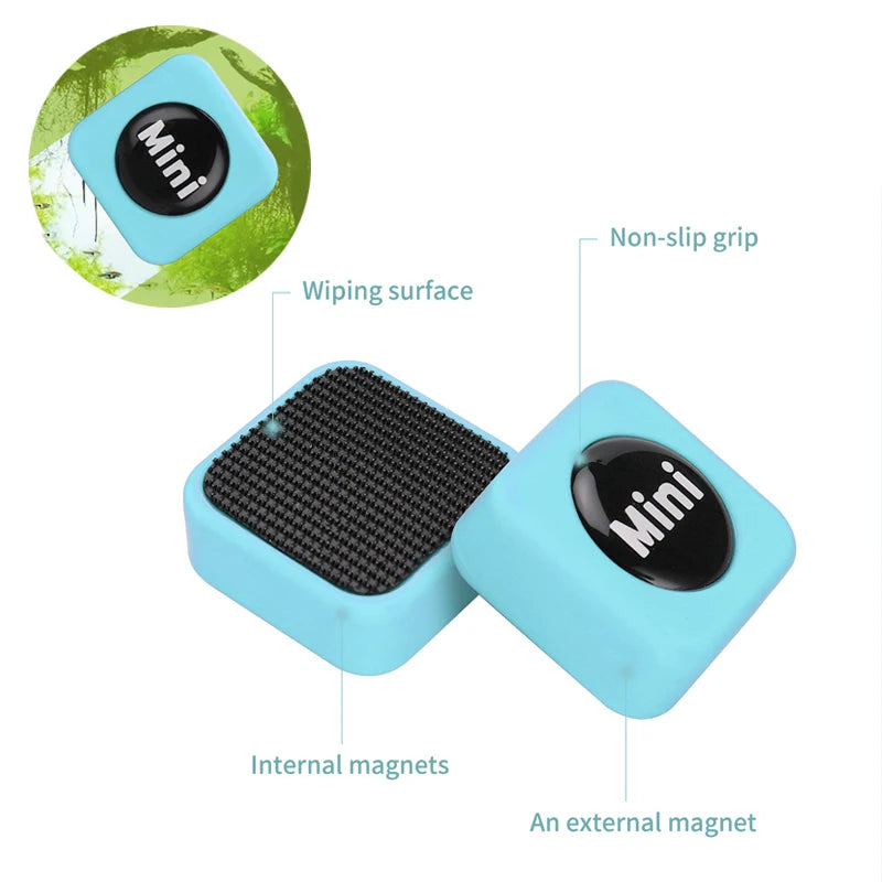 1PC Mini Aquarium Glass Cleaner Scratch-Resistant Glass Cleaner Magnetic Brush for Small Aquarium Glass and Acrylic Aquarium