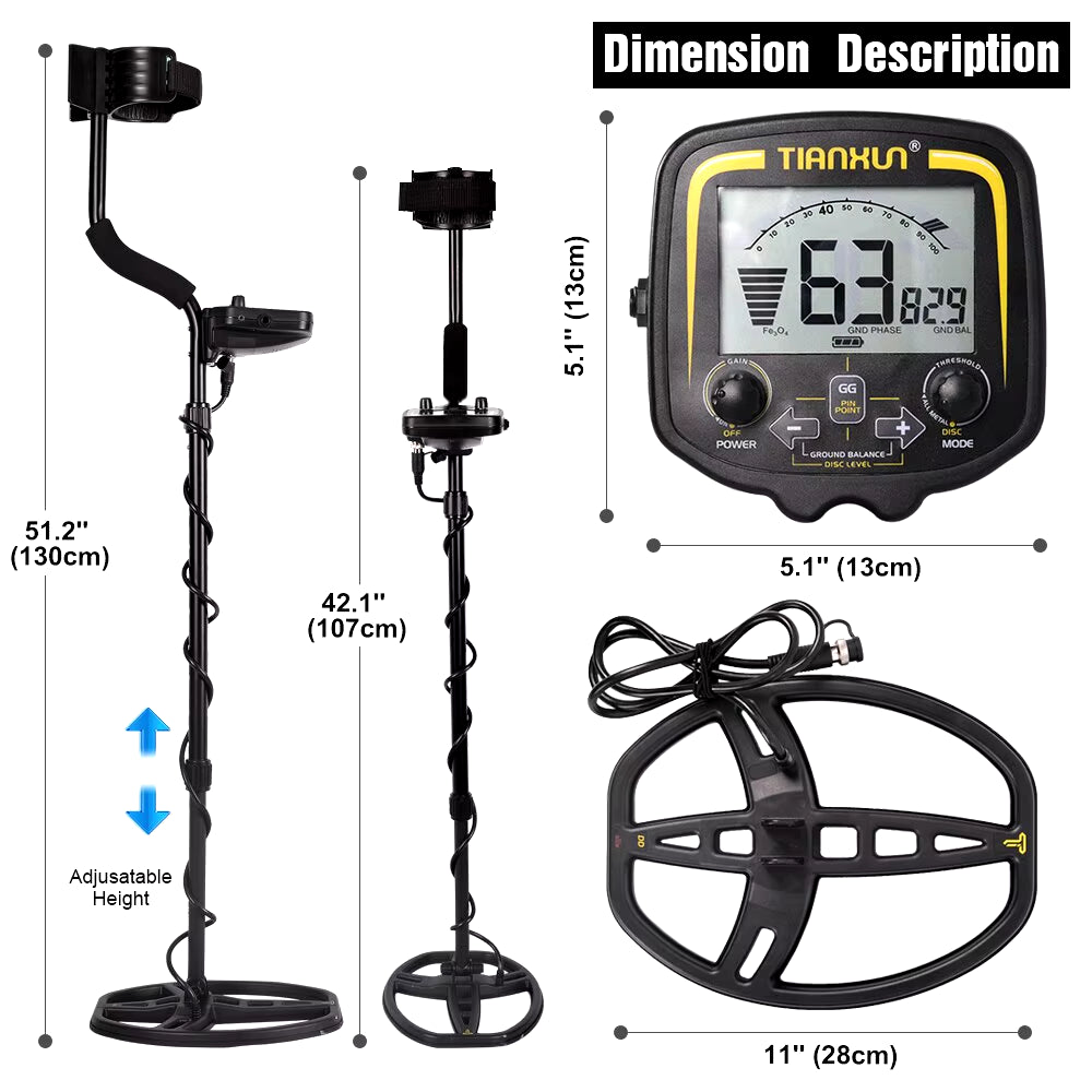 TX-850 Metal Detector for Adults, Professional Treasure Hunter with 11'' Waterproof Coil, Gold Coin Jewelry Relic Finder